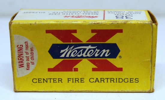 Full Vintage Box Western Ammunition .38 Special Super Police 200 gr. Lubaloy Cartridges