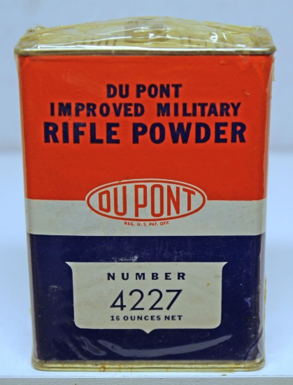 DuPont Improved Military Rifle Powder Tin Number 4227, Any contents will be emptied prior to