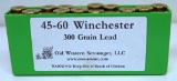 Full Box Old Western Scrounger Ammunition .45-60 Winchester 300 gr. Cartridges in Hard Case