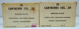 2 Full Boxes Columbia Military .30 Cal. Cartridges Ammunition