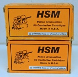 2 Full Boxes HSM Ammunition .30 Carbine 110 gr. FMJ Cartridges