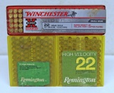 Full Box 100 Winchester Ammunition Super-X .22 LR, 2 Boxes Remington Ammunition .22 LR Cartridges -
