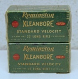 2 Full Vintage Boxes Remington Ammunition .22 LR Cartridges