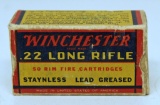 Full Vintage Box Winchester Ammunition .22 LR Army Lot 174 Cartridges