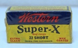 Full Vintage Box Western Ammunition Super-X .22 Short Cartridges