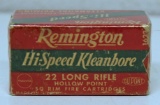 Full Vintage Box Remington Ammunition .22 LR Hollow Point Cartridges
