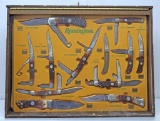Vintage Knife Store Display Case Remington Knives includes 12 New Old Stock Remington Knives with