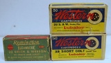 Partial Vintage Box 43 Remington Ammunition .32 S&W, Partial Vintage Box 27 Western .38S&W, Partial