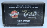 Full Box Black Hills Gold Ammunition .270 WSM 140 gr. Nosler AccuBond Cartridges