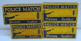 4 Vintage Boxes Peters Ammunition Police Match Cartridges - Full .38 Special Wadcutters, Full Fired