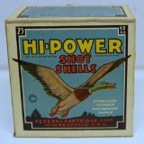 Full Vintage Box Federal Ammunition Hi-Power 12 Ga. 4 Shot Shotshells