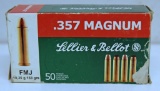 Full Box Sellier & Bellot Ammunition .357 Magnum 158 gr. FMJ Cartridges