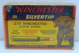 Full Vintage Box Winchester Ammunition SiverTip Bear Box .270 Winchester 130 gr. SilverTip