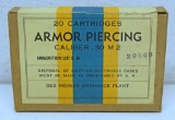Full Vintage Sealed Box Ammunition Des Moines Ordinance Plant Armor Piercing Caliber .30 M2