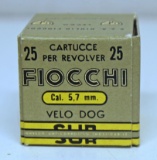 Full Vintage Box Fiocchi Ammunition 5.7 mm Velo Dog Cartridges