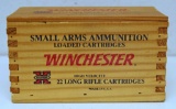 Full Brick Winchester Super-X Ammunition .22 LR Wildcats Cartridges in Wooden Ammo Box
