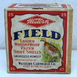 Full Vintage Two Piece Box Western Ammunition Field 20 Ga. Paper Shotshells
