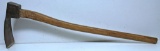 Vintage Tools Old Railroad Pick Axe Grub Hoe Hand Tool Marked MCRR on Side, H in Shield on Bottom of