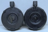 2 AK 7.62x39 90 Round Drum Magazines with Tapco Dust Covers