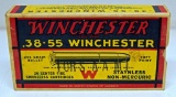 Full Vintage Box Winchester Ammunition .38-55 Winchester 255 gr. SP Cartridges, One Side of Box is