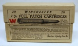 Full Vintage Two Piece Box Winchester Ammunition 7 mm Full Patch Cartridges