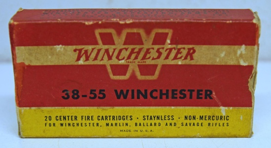 Full Vintage Box Winchester .38-55 Winchester 255 gr. SP Cartridges Ammunition...
