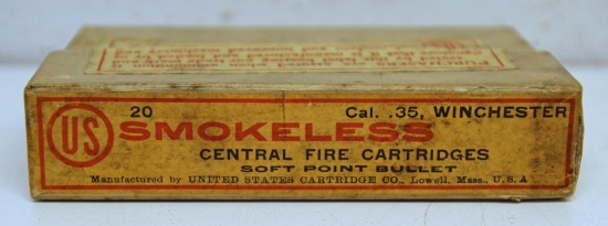 Full Vintage Two Piece Box U.S. Cartridge Co. .35 Winchester SP Cartridges Ammunition...