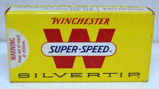 Full Vintage Box Winchester Super-Speed .30-30 Winchester SilverTip 170 gr. Cartridges Ammunition...