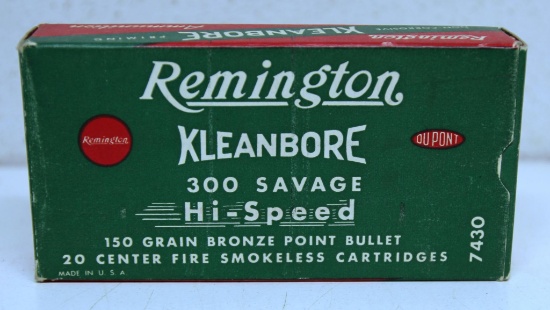 Full Vintage Box Remington .300 Savage 150 gr. Bronze Point Cartridges Ammunition...