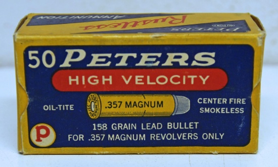 Full Vintage Box Peters .357 Magnum 158 gr. Cartridges Ammunition...