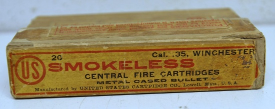 Full Vintage Two Piece Box U.S. Cartridge Co. .35 Winchester Cartridges Ammunition...
