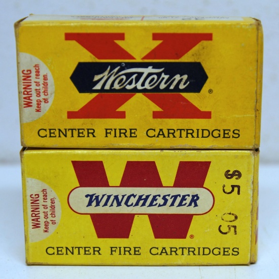 2 Full Vintage Boxes Western and Winchester .32 Automatic 71 gr. Cartridges Ammunition...