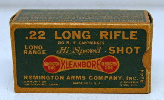 Full Vintage Remington Dog Bone Box .22 LR Shot Cartridges Ammunition...