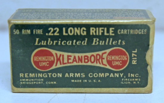 Full Vintage Remington Dog Bone Box .22 LR Cartridges Ammunition...