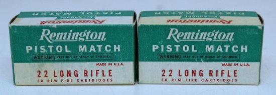 2 Full Vintage Boxes Remington Pistol Match .22 LR Cartridges Ammunition...