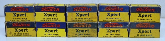 10 Full Vintage Boxes Western XPert .22 LR Cartridges Ammunition...