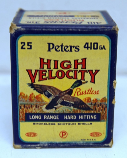 Full Vintage Box Peters High Velocity .410 Ga. 3" Shotshells Ammunition...