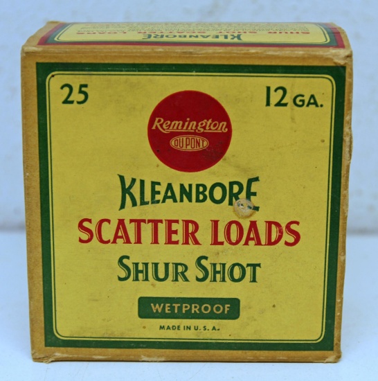 Full Vintage Box Remington Shur Shot Scatter Loads 12 Ga. 2 3/4" Shotshells Ammunition...