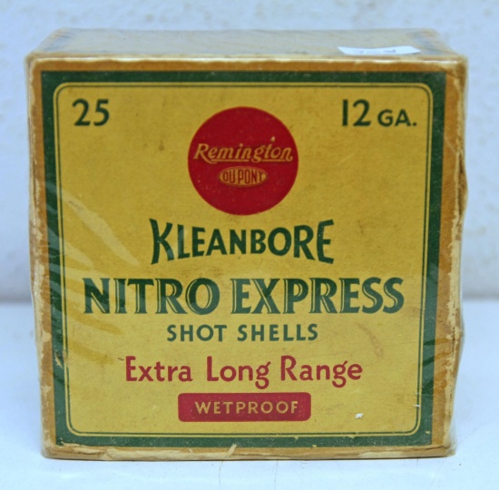 Full Vintage Box Remington Nitro Express 12 Ga. BB's 2 3/4"...Shotshells...Ammunition...