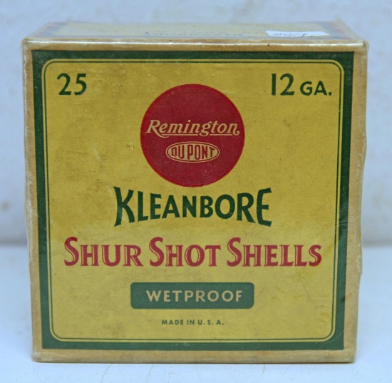 Full Vintage Box Remington Shur Shot 12 Ga. 2 5/8" Shotshells Ammunition...