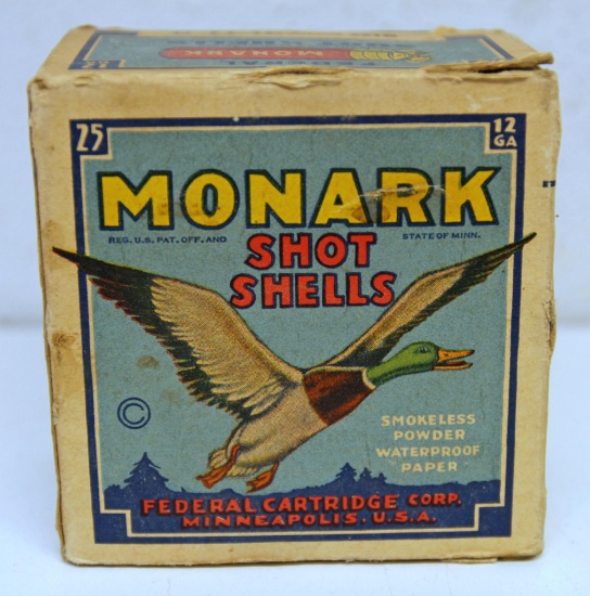 Full Vintage Box Federal Monark...12 Ga. 2 3/4" Shotshells Ammunition...