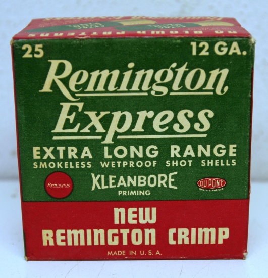 Full Vintage Box Remington Express 12 Ga. 2 3/4" Shotshells Ammunition...