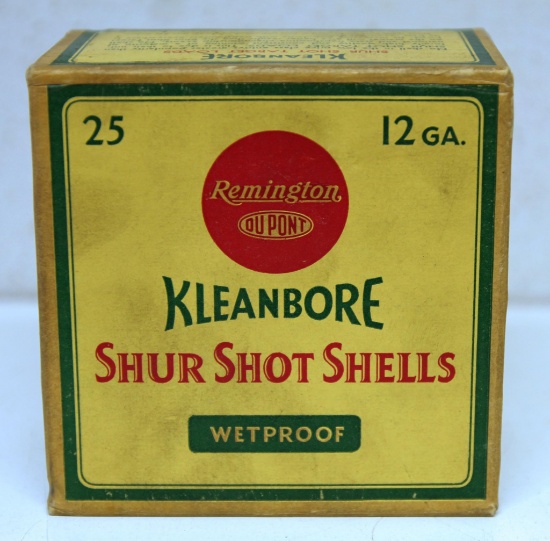 Full Vintage Box Remington Shur Shot 12 Ga. 2 3/4" Shotshells Ammunition...