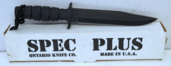 Ontario Knife Co. Spec Plus Fighter SP6-95 Fixed Blade Knife with Sheath, New in Box, 8" Blade, 13"