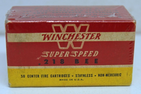 Full Vintage Box Winchester Super Speed .218 BEE 46 gr. HP Cartridges Ammunition...