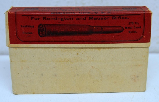 Full Vintage Two Piece Box UMC 7 mm Mauser Cartridges Ammunition...