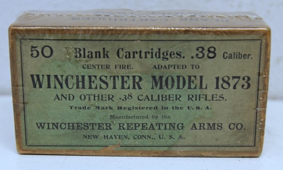 Full Vintage Two Piece...Box Winchester .38 WCF Blank Cartridges Ammunition for Winchester Model 187