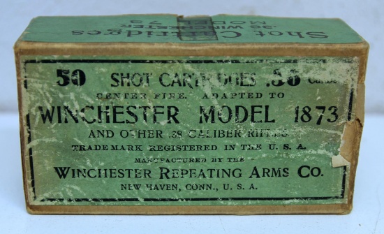 Partial Vintage Box of 47 Winchester .38 WCF Shot Cartridges Ammunition for Winchester Model 1873...