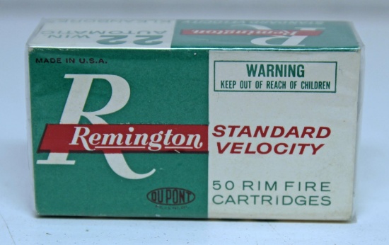 Full Vintage Box Remington .22 Win. Automatic Cartridges Ammunition...