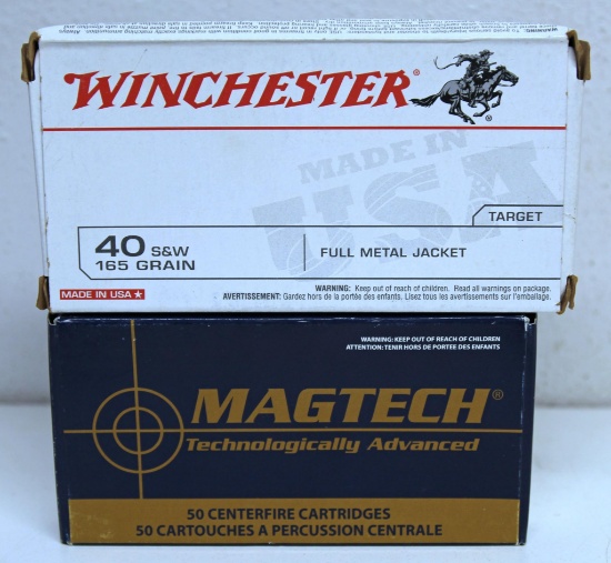 Full Box MagTech....40 S&W 180 gr. and Full Box Winchester .40 S&W 165 gr. FMJ Cartridges Ammunition